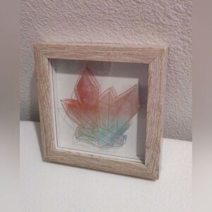 Target Layered Glass Crystals Artwork - Rustic Wooden Frame”